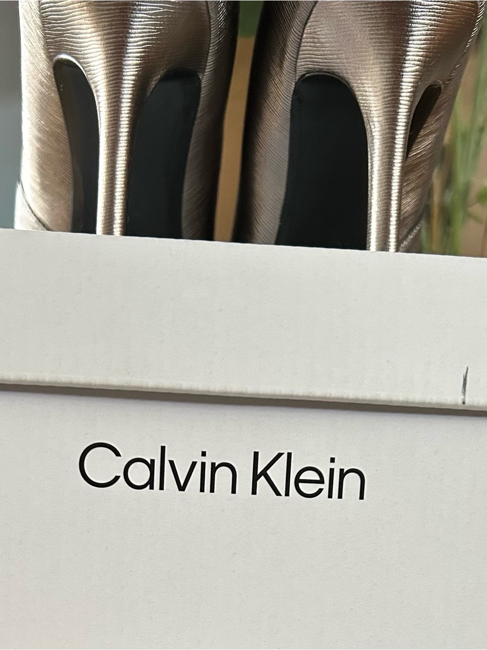 Calvin Klein Metallic Champagne Stiletto Heels